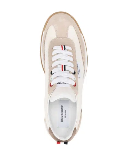 Shop Thom Browne Leather Sneakers