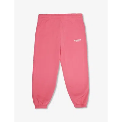 Shop Represent Boys Bubblegum Pink Kids Logo-print Relaxed-fit Cotton-jersey Jogging Bottoms 4-6 Years