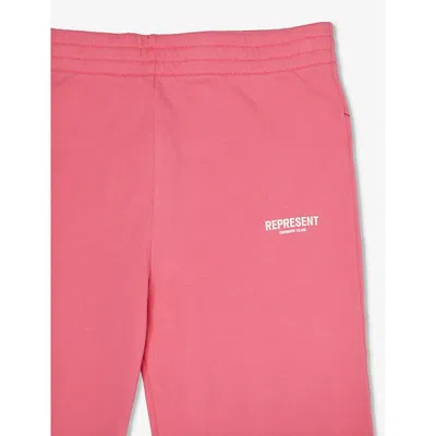 Shop Represent Boys Bubblegum Pink Kids Logo-print Relaxed-fit Cotton-jersey Jogging Bottoms 4-6 Years
