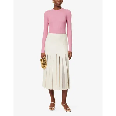 Shop Gabriela Hearst Browning Slim-fit Cashmere And Silk-blend Knitted Top In Rose Quartz