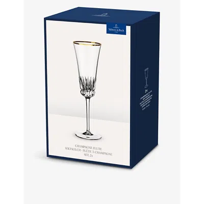 Shop Villeroy & Boch Grand Royal Gold Crystal-glass Champagne Flutes Set Of 2