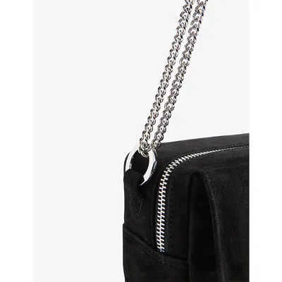 Shop Whistles Women's Black Bibi Chain-strap Suede Mini Bag