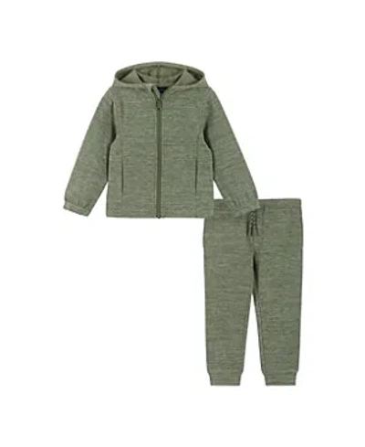 Shop Andy & Evan Boys' Double Peached Colorblocked Sweat Set - Little Kid, Big Kid In Green