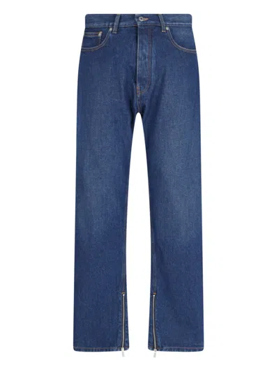 Shop Off-white Straight Jeans In Blue