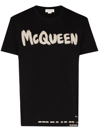Shop Alexander Mcqueen T-shirt Logo In ブラック