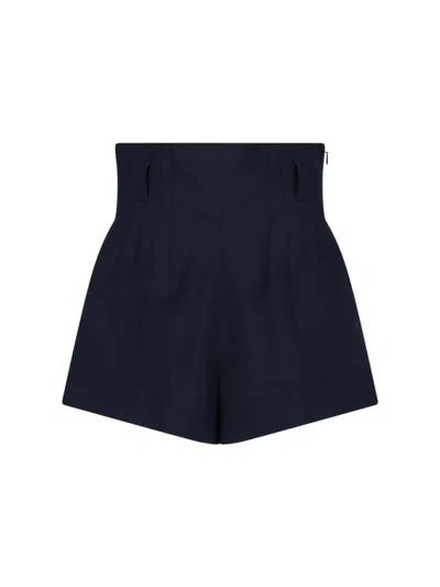 Shop Prada Wool Shorts In Blue
