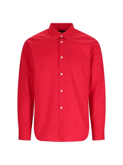 Shop Comme Des Garçons Homme Deux Cotton Shirt In Red