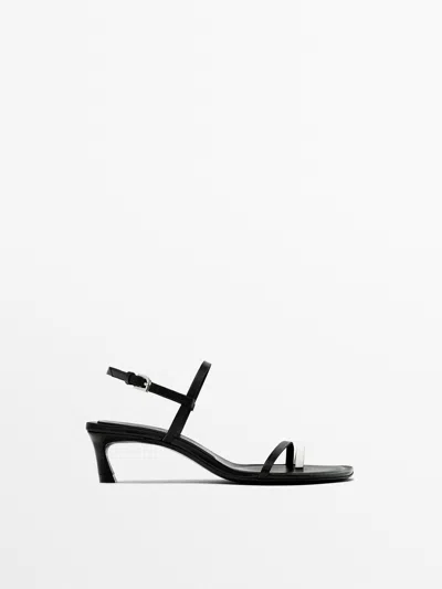 Shop Massimo Dutti Heeled Sandals In Black