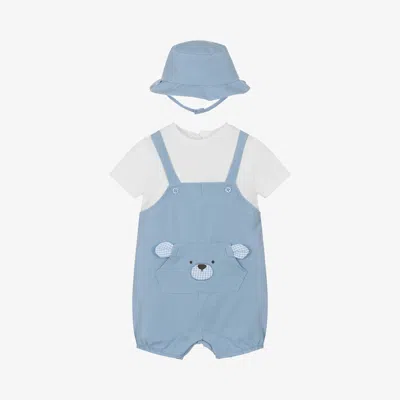 Shop Mayoral Newborn Baby Boys Blue Cotton Babysuit Set