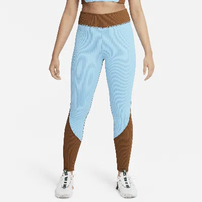 Shop Nike Women's One Girls' High-waisted Dri-fit Leggings In Blue