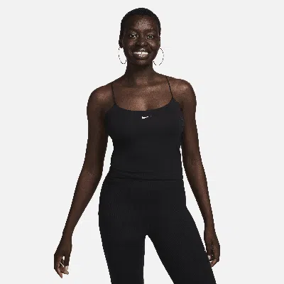 Shop Nike Women's  Sportswear Chill Knit Tight Cami Tank Top In Black