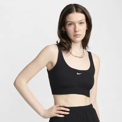 Shop Nike Women's  Sportswear Chill Terry Slim French Terry Cropped Tank Top In Black