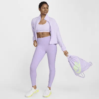 Shop Nike Women's Universa Medium-support High-waisted 7/8 Leggings With Pockets In Purple