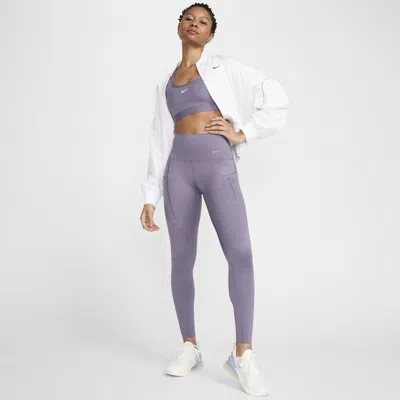 Shop Nike Women's Go Firm-support High-waisted Full-length Leggings With Pockets In Purple