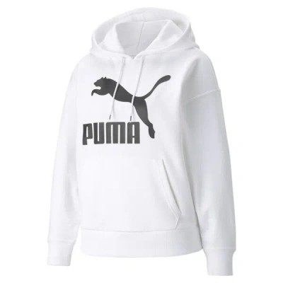 Shop Puma Classics Logo Women's Hoodie In White