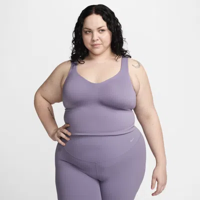 Shop Nike Women's Alate Light-support Padded Sports Bra Tank Top (plus Size) In Purple
