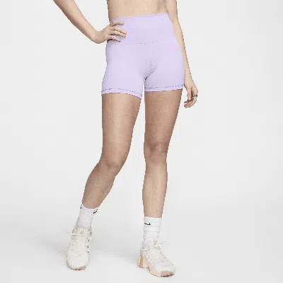 Shop Nike Women's One Rib High-waisted 5" Biker Shorts In Purple