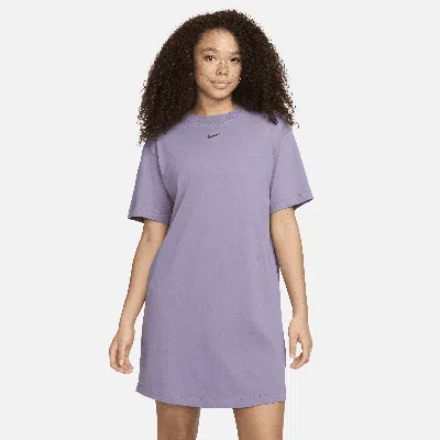 Shop Nike Women's  Sportswear Chill Knit Oversized T-shirt Dress In Purple