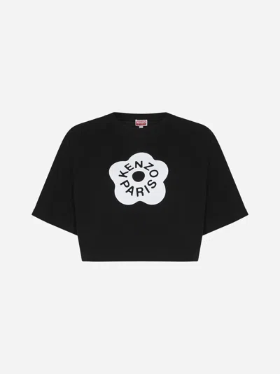 Shop Kenzo Boke 2.0 Cotton Cropped T-shirt In Black