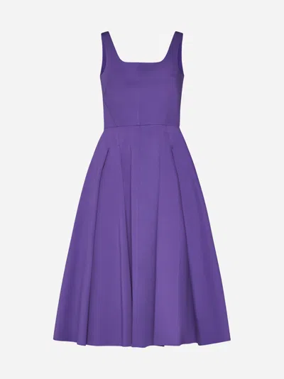 Shop Blanca Vita Aesculus Cotton-blend Midi Dress In Purple