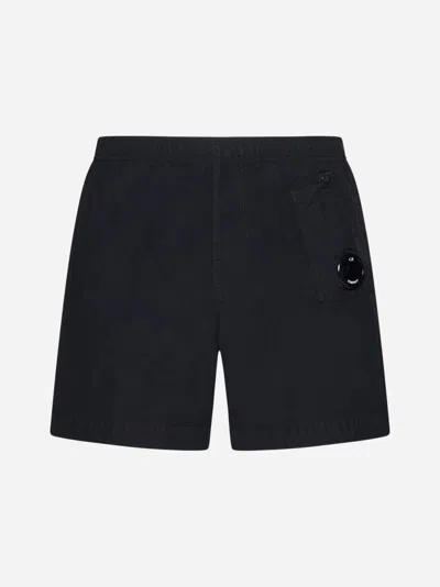 Shop C.p. Company Utility Pocket Swim Shorts In Black
