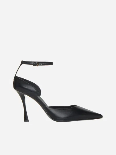 Shop Givenchy Show Leather Pumps With Stockings In Black
