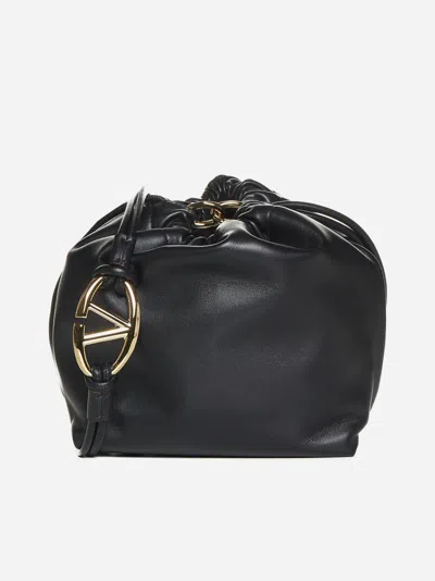 Shop Valentino Vlogo Pouf Nappa Leather Mini Bag In Black
