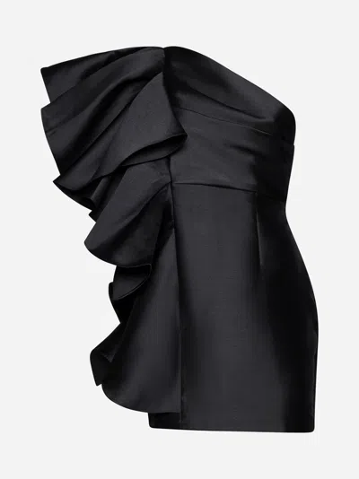 Shop Solace London Rio One-shoulder Mini Dress In Black