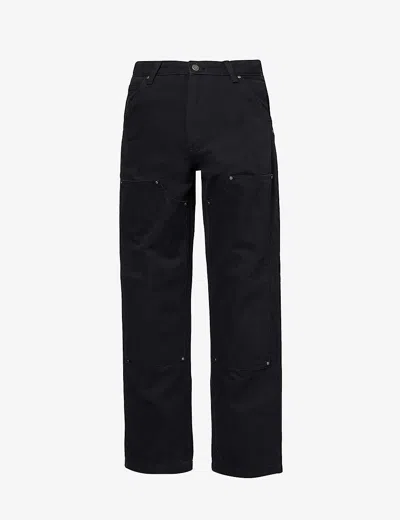 Shop Dickies Double-knee Straight-leg Mid-rise Jeans In Sw Black