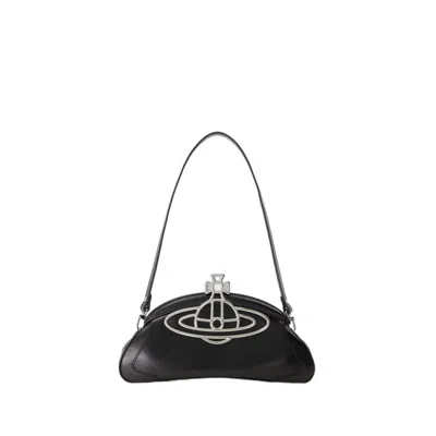 Shop Vivienne Westwood Amber Clutch - Leather - Black In White