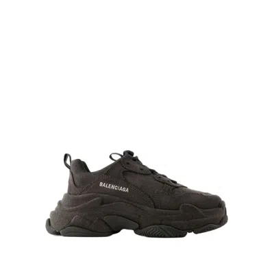 Shop Balenciaga Triple S Sneakers - Denim - Black