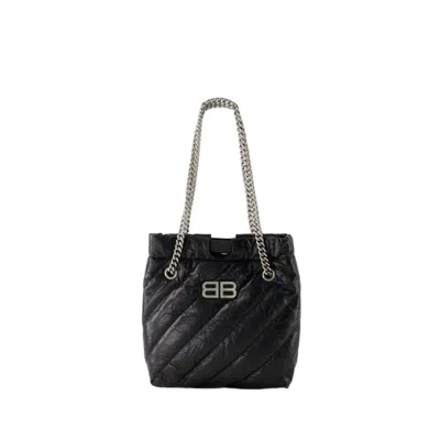 Shop Balenciaga Crush S Shopper Bag - Leather - Black