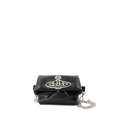 Shop Vivienne Westwood Mirage Mini Courtney Wallet On Chain - Leather - Black