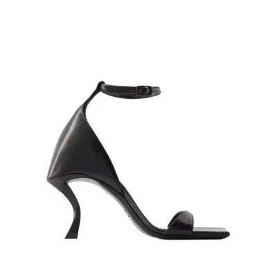Shop Balenciaga Hourglass Sandals - Leather - Black