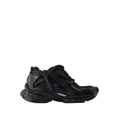 Shop Balenciaga Runner Sneakers - Mesh - Black Matt