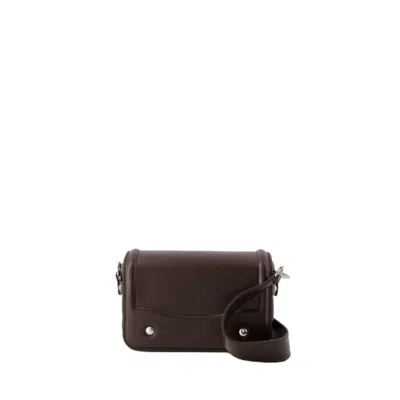 Shop Lemaire Mini Ransel Satchel Crossbody - Leather - Pecan Brown In Black