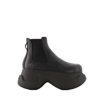 Shop Marni Chunky Chelsea Boots - Leather - Black