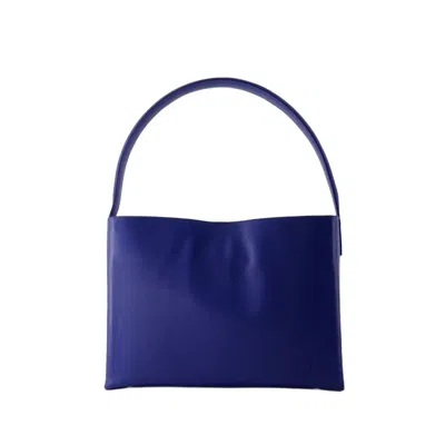 Shop Ines De La Fressange Leonore L Shoulder Bag - Leather - Blue Cobalt In White