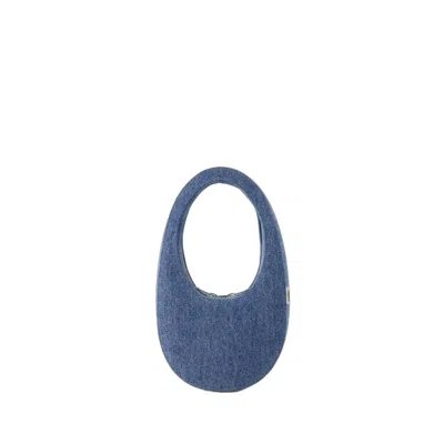 Shop Coperni Denim Mini Swipe Bag - Canvas - Washed Blue