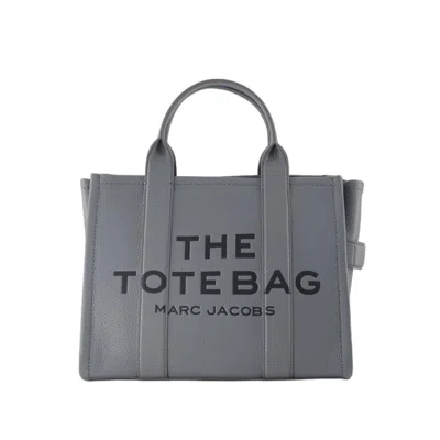 Shop Marc Jacobs The Small Tote Bag - Wolf Grey - Leather