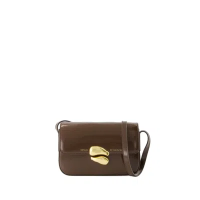 Shop Chylak Classic Flap Bag - Leather - Glossy Brown In Black