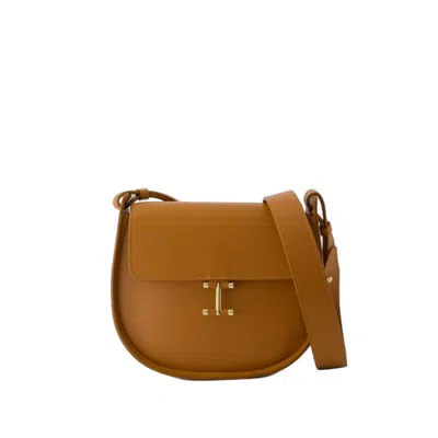 Shop Ines De La Fressange Senda Shoulder Bag - Leather - Camel In Orange