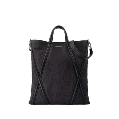 Shop Alexander Mcqueen Harness Shopper Bag - Nylon - Black