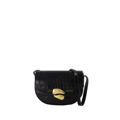 Shop Chylak Saddle Bag - Leather - Glossy Black Croco