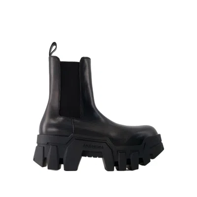 Shop Balenciaga Bulldozer Boots - Leather - Black