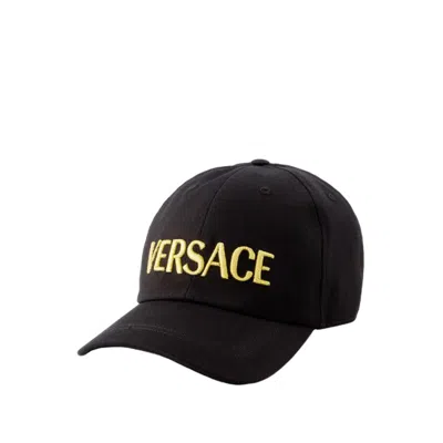Shop Versace Cap - Cotton - Black
