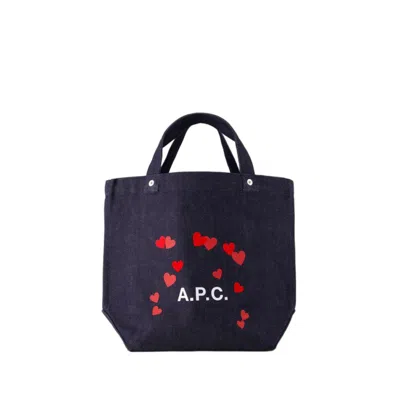 Shop Apc Thais Mini Blondie Shopper Bag - Cotton - Blue In Black