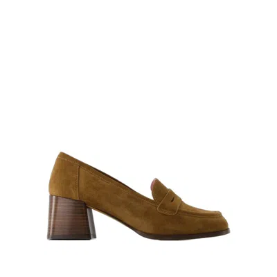 Shop Rouje Dorothee Loafers - Leather - Beige In Brown