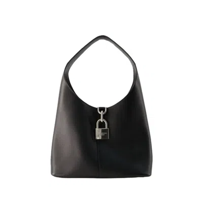 Shop Balenciaga Locker Hobo M Shoulder Bag - Leather - Black