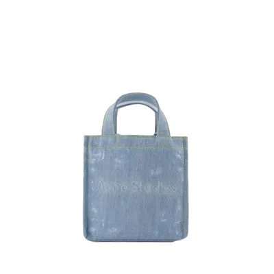 Shop Acne Studios Logo Mini Tote Bag - Blue  - Denim